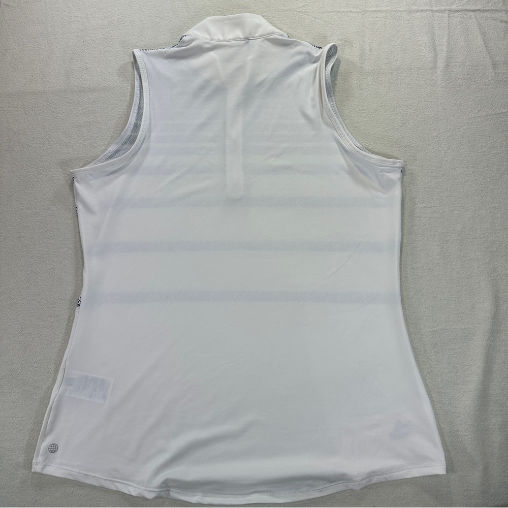 Adidas Women's 365 Herringbone White and Navy Golf Tank Top - Picture 5 of 5